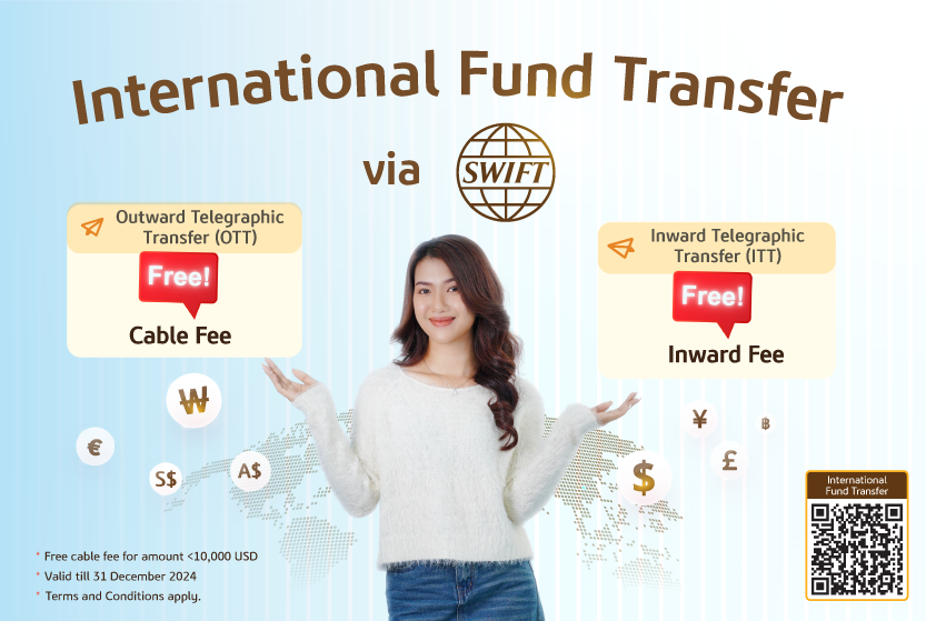 KB PRASAC Bank Waives Inward Fee and Cable Fee for SWIFT Transfers