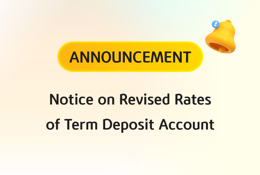 Notice on Revised Rates of Term Deposit Account